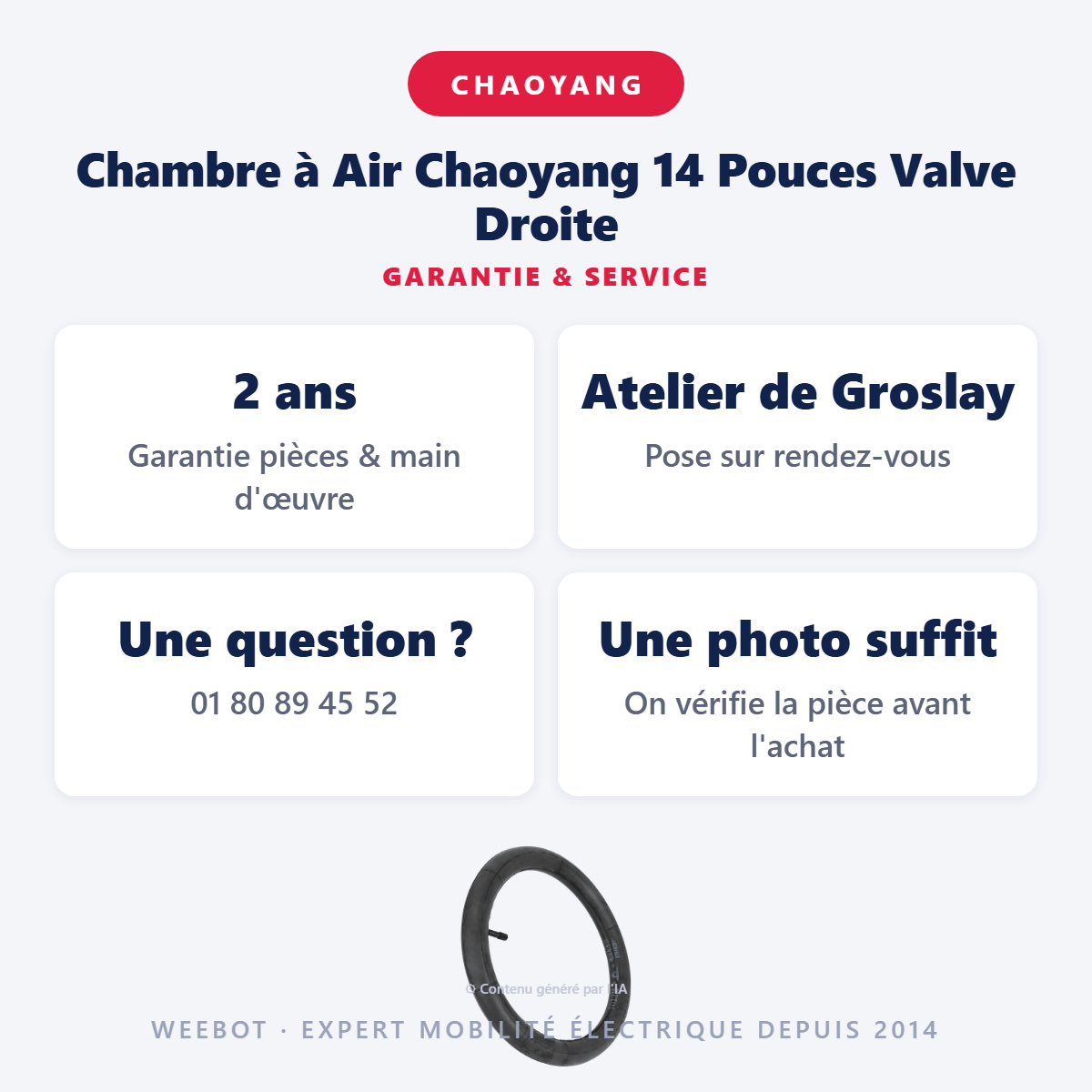 Chambre à Air Chaoyang 14 Pouces Valve Droite : garantie 2 ans et service après-vente
