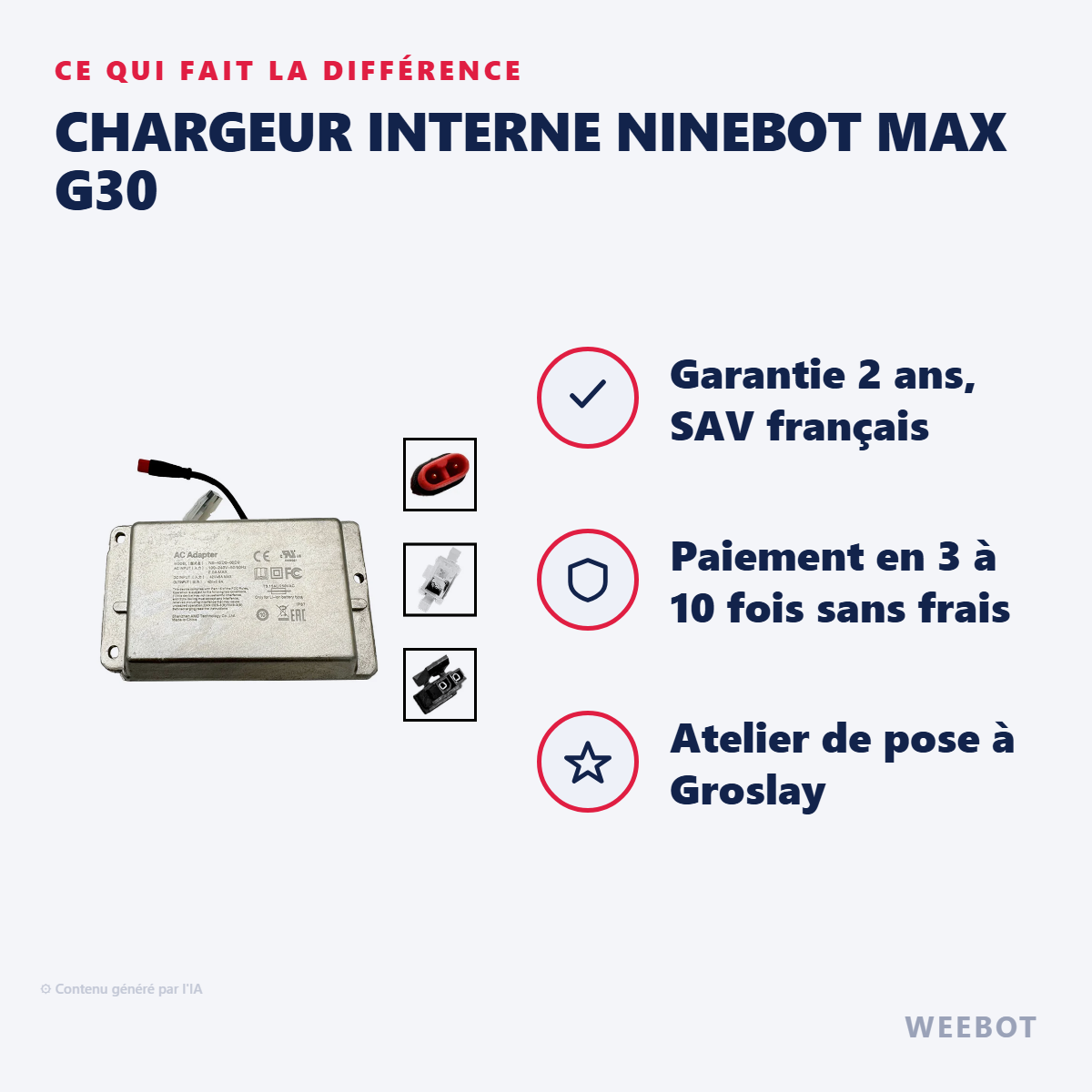Chargeur Interne Ninebot Max G30 : les points forts