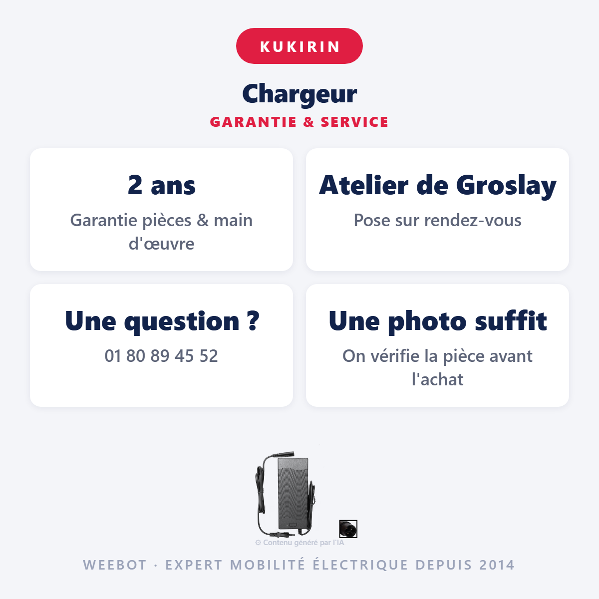 Chargeur : garantie 2 ans et service après-vente