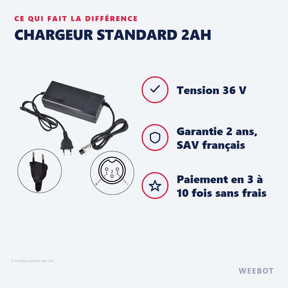 Chargeur Standard 2Ah : les points forts