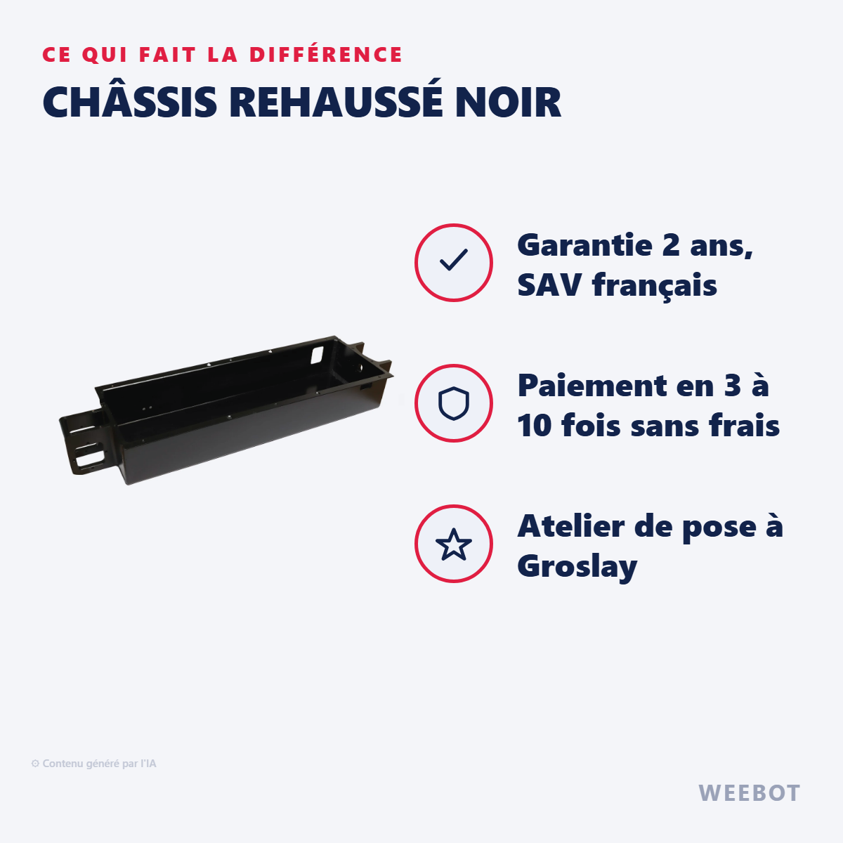 Châssis Rehaussé Noir : les points forts