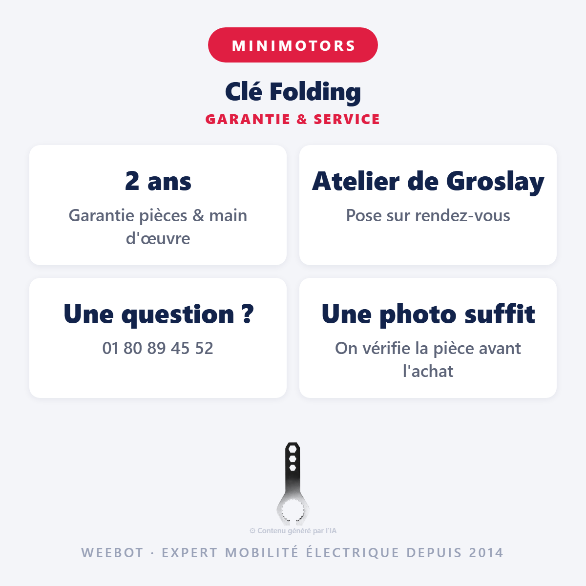 Clé Folding : garantie 2 ans et service après-vente