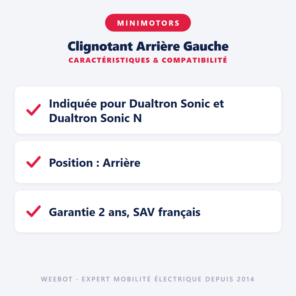 Clignotant Arrière Gauche : caractéristiques et compatibilité