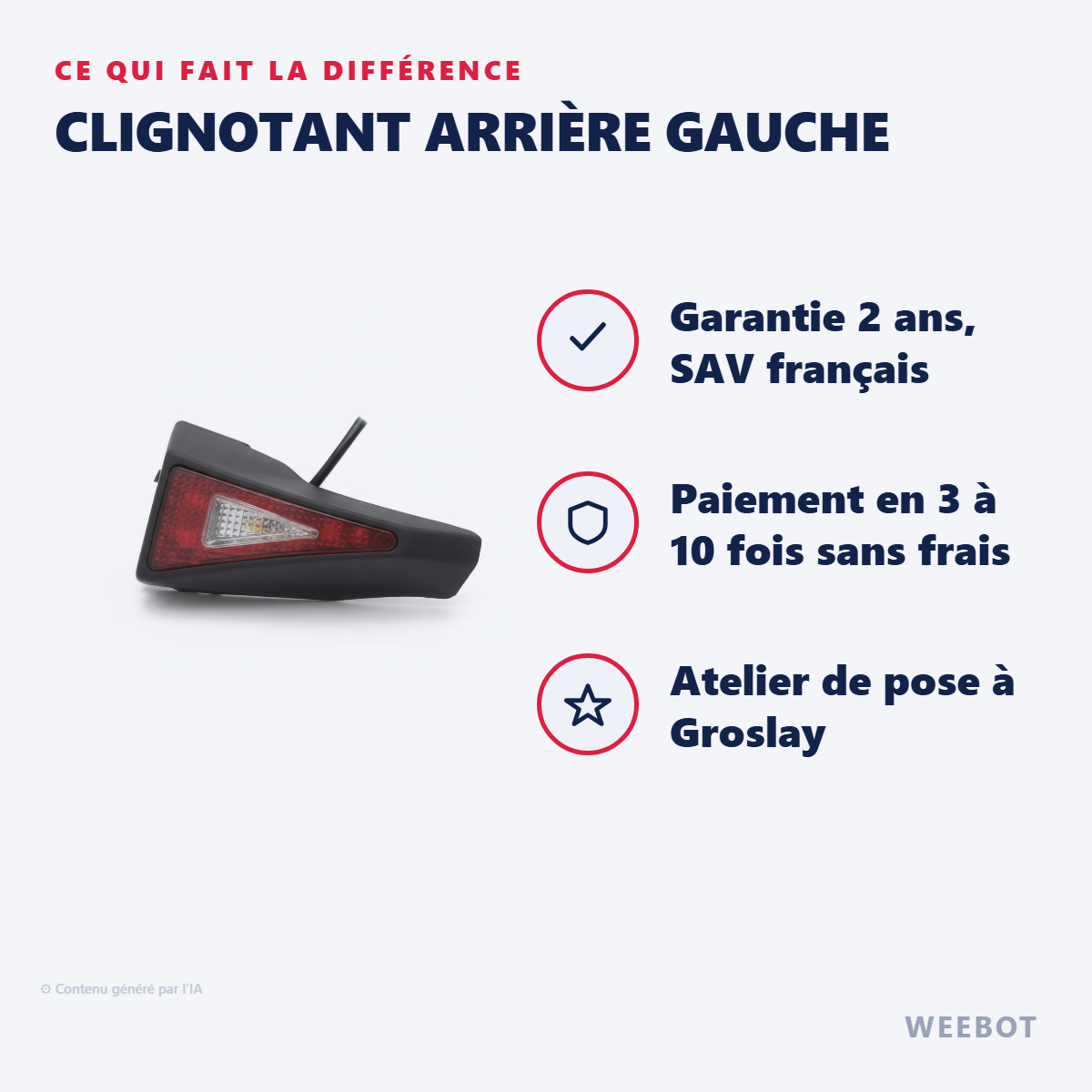 Clignotant Arrière Gauche : les points forts