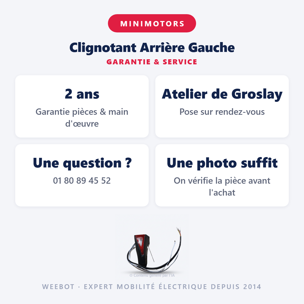 Clignotant Arrière Gauche : garantie 2 ans et service après-vente