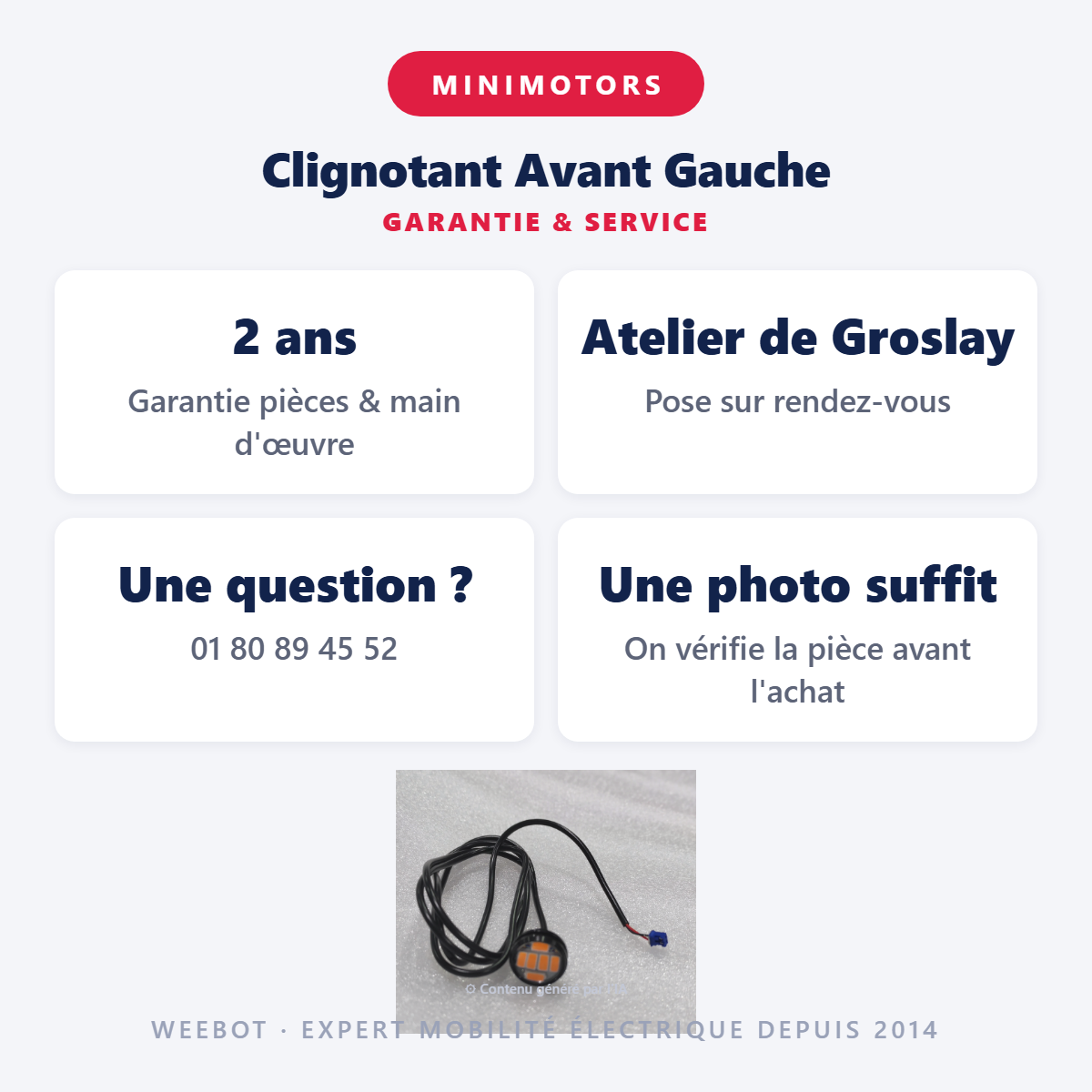 Clignotant Avant Gauche : garantie 2 ans et service après-vente