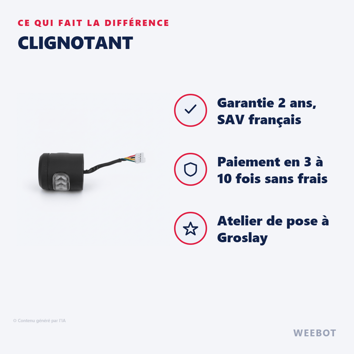 Clignotant pour Trottinette Électrique Segway F3 et F3 Pro - Weebot