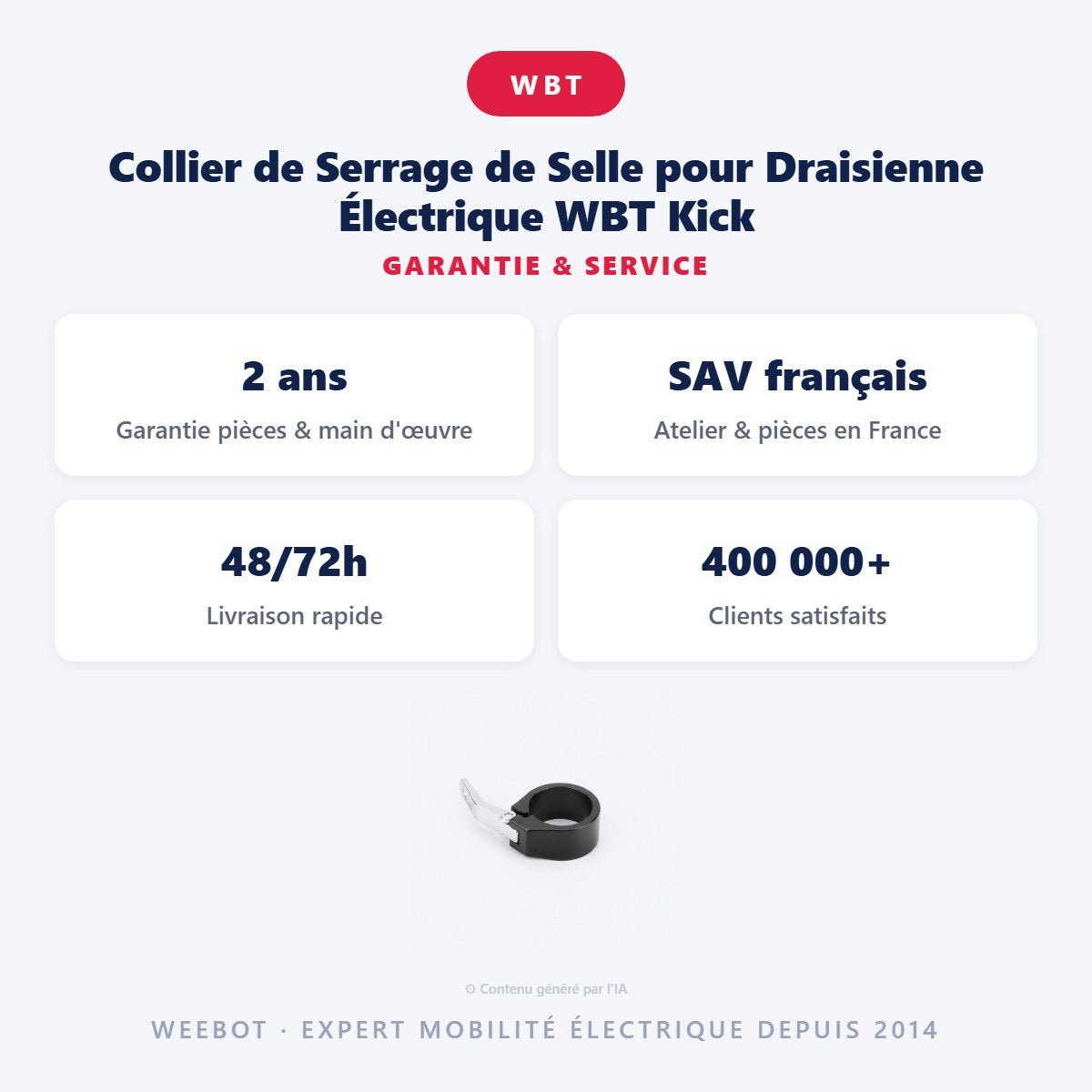 Collier de Serrage de Selle pour Draisienne Électrique WBT Kick - Weebot