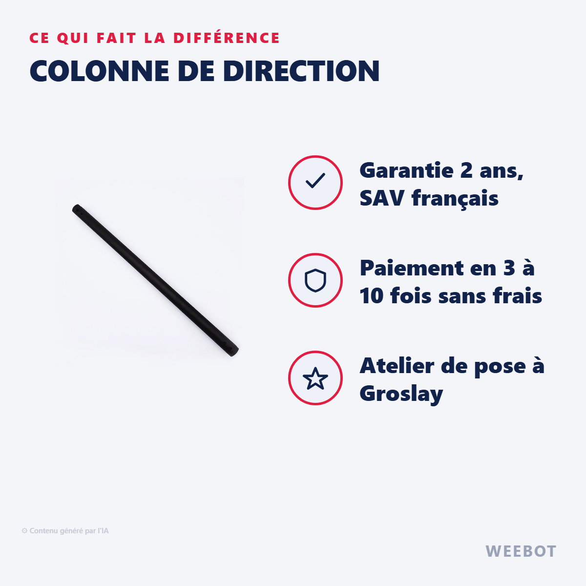 Colonne de Direction pour Trottinette Électrique Minimotors Dualtron Mini - Weebot