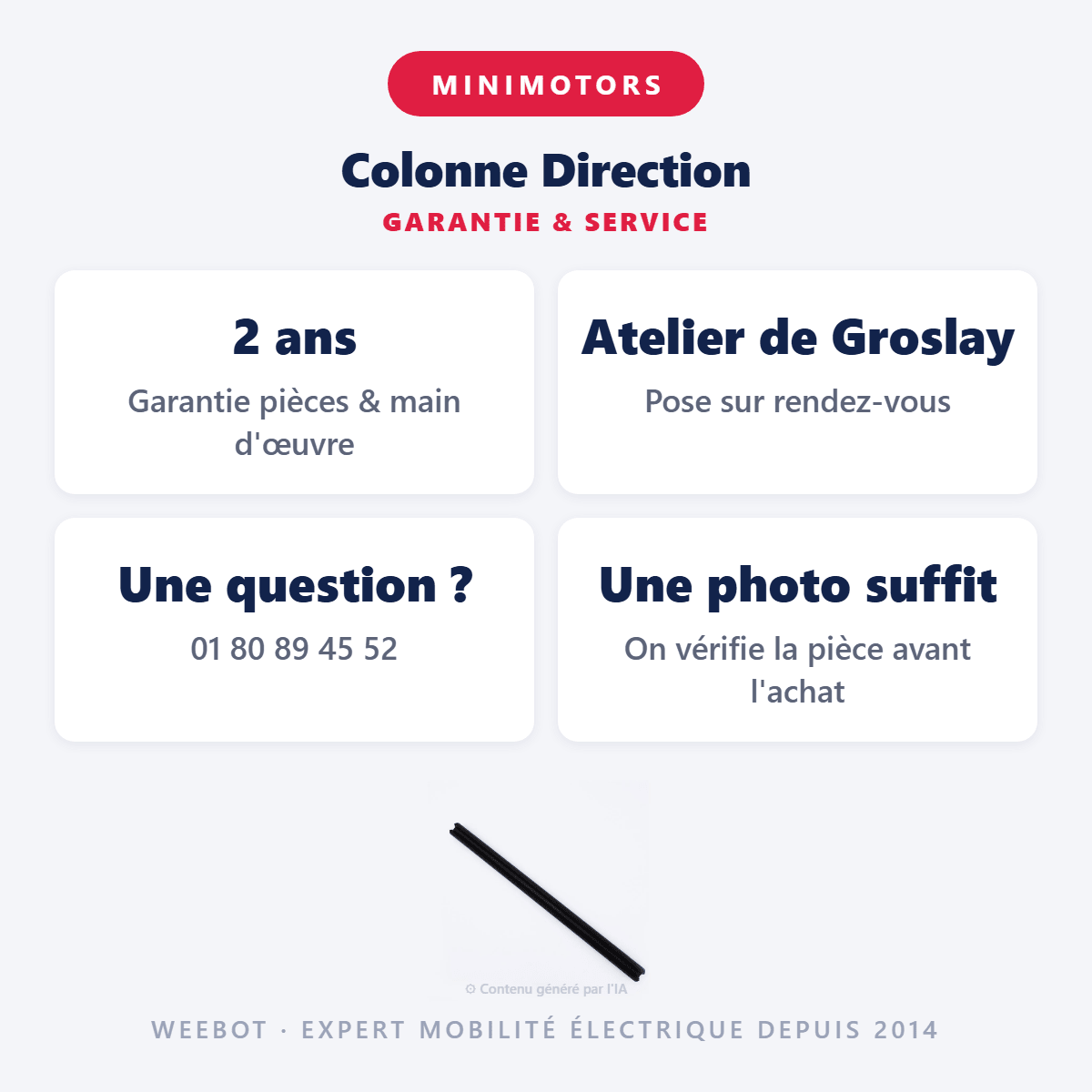 Colonne Direction (3 trous) Pour Trottinette Électrique Dualtron Thunder 2 et Dualtron Storm - Weebot