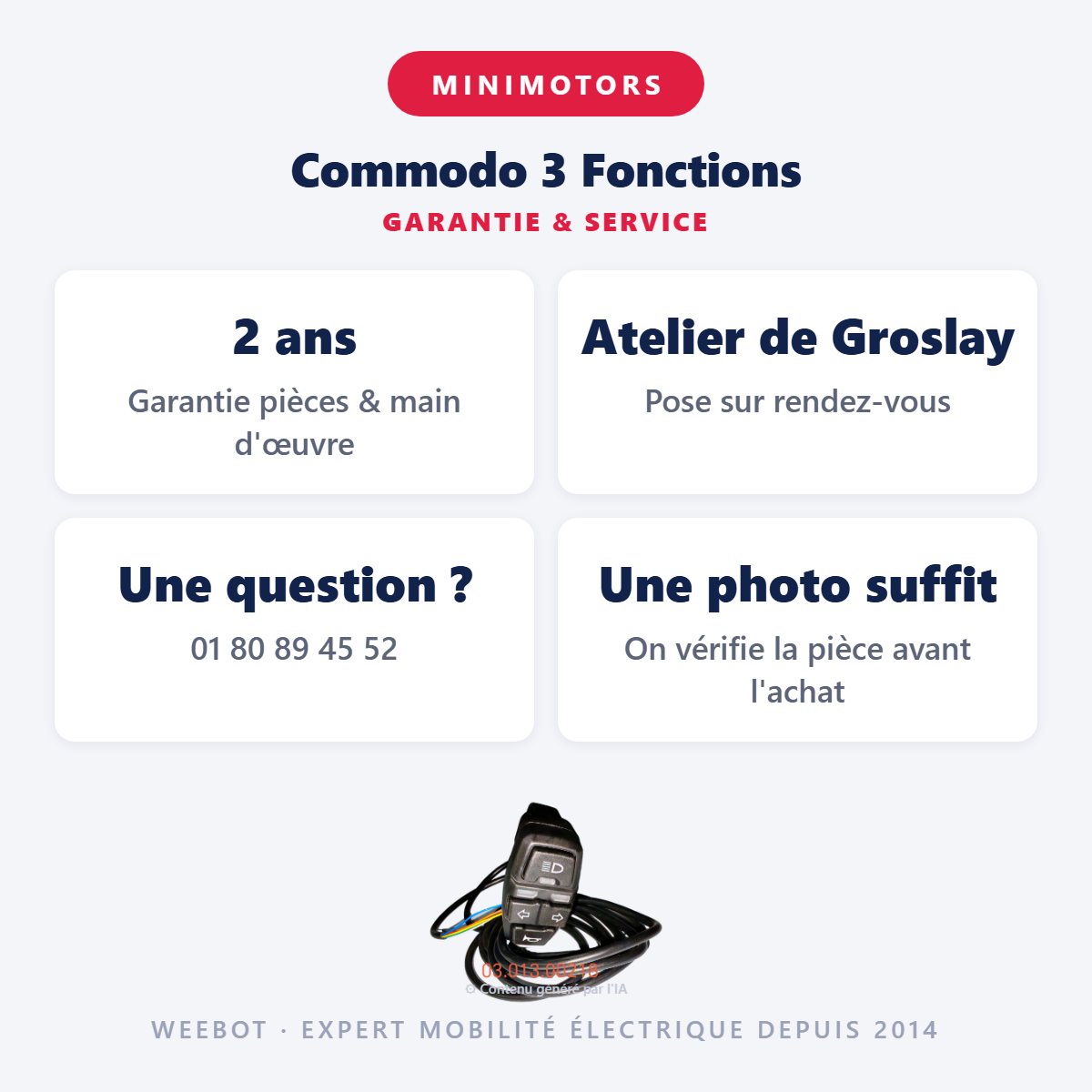 Commodo 3 Fonctions : garantie 2 ans et service après-vente