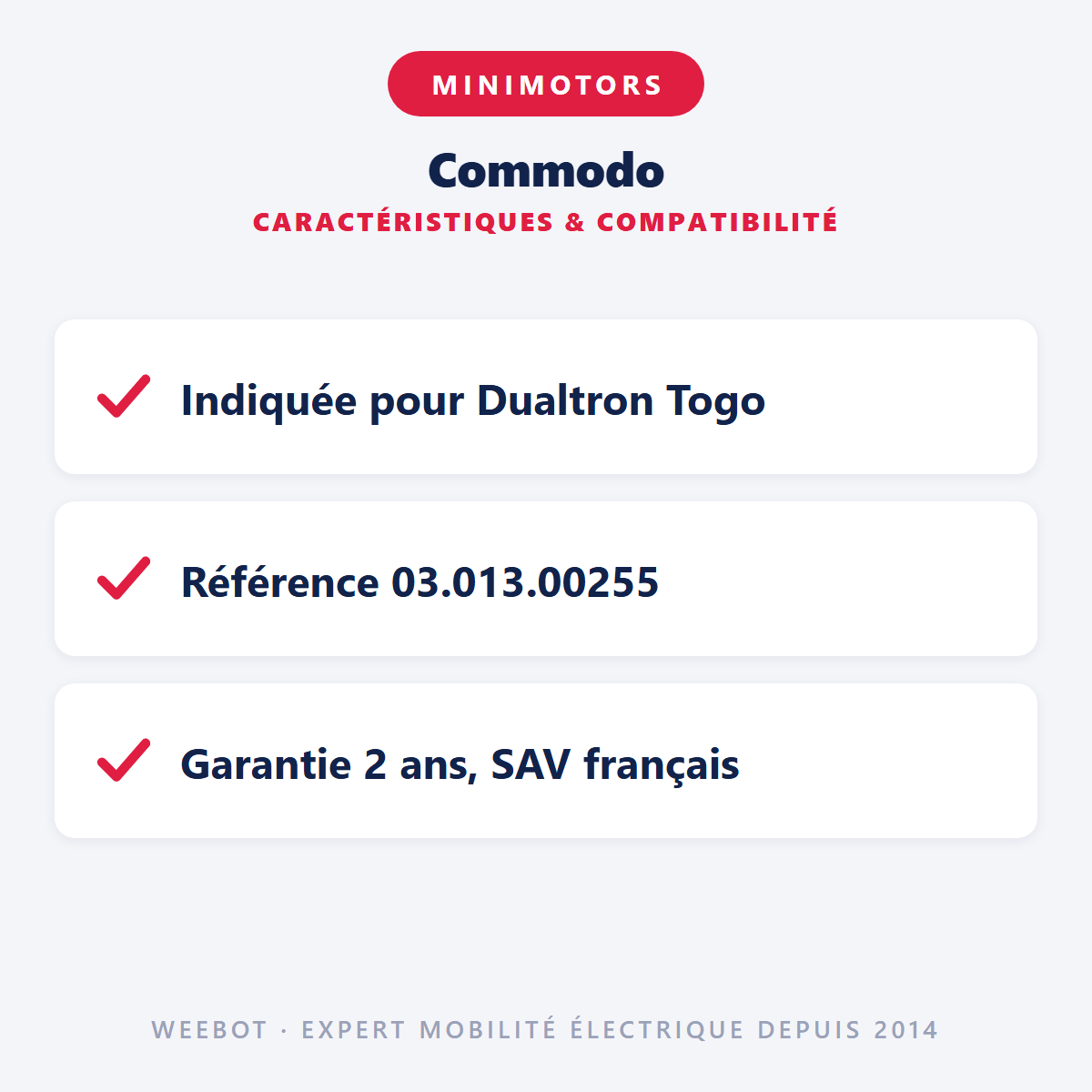 Commodo pour Trottinette Electrique Dualtron Togo - Weebot