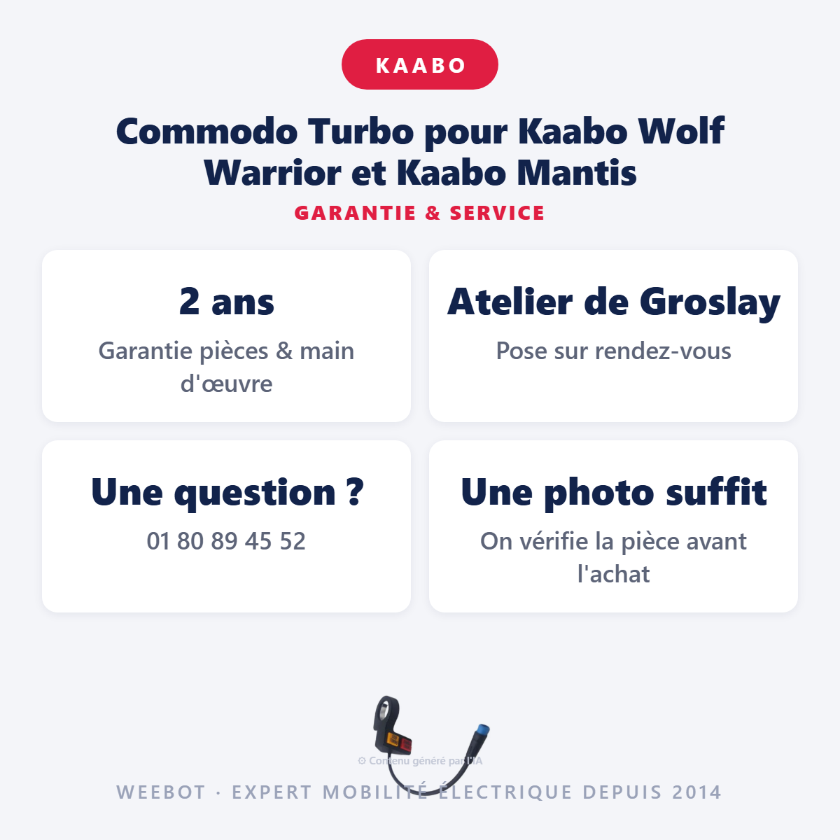 Commodo Turbo pour Kaabo Wolf Warrior et Kaabo Mantis : garantie 2 ans et service après-vente