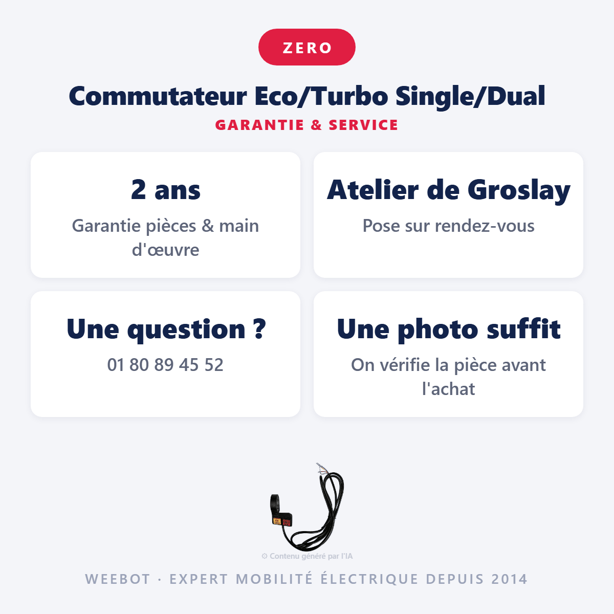 Commutateur Eco/Turbo Single/Dual pour Trottinette Électrique Z8X, Z10X et Z11 - Weebot