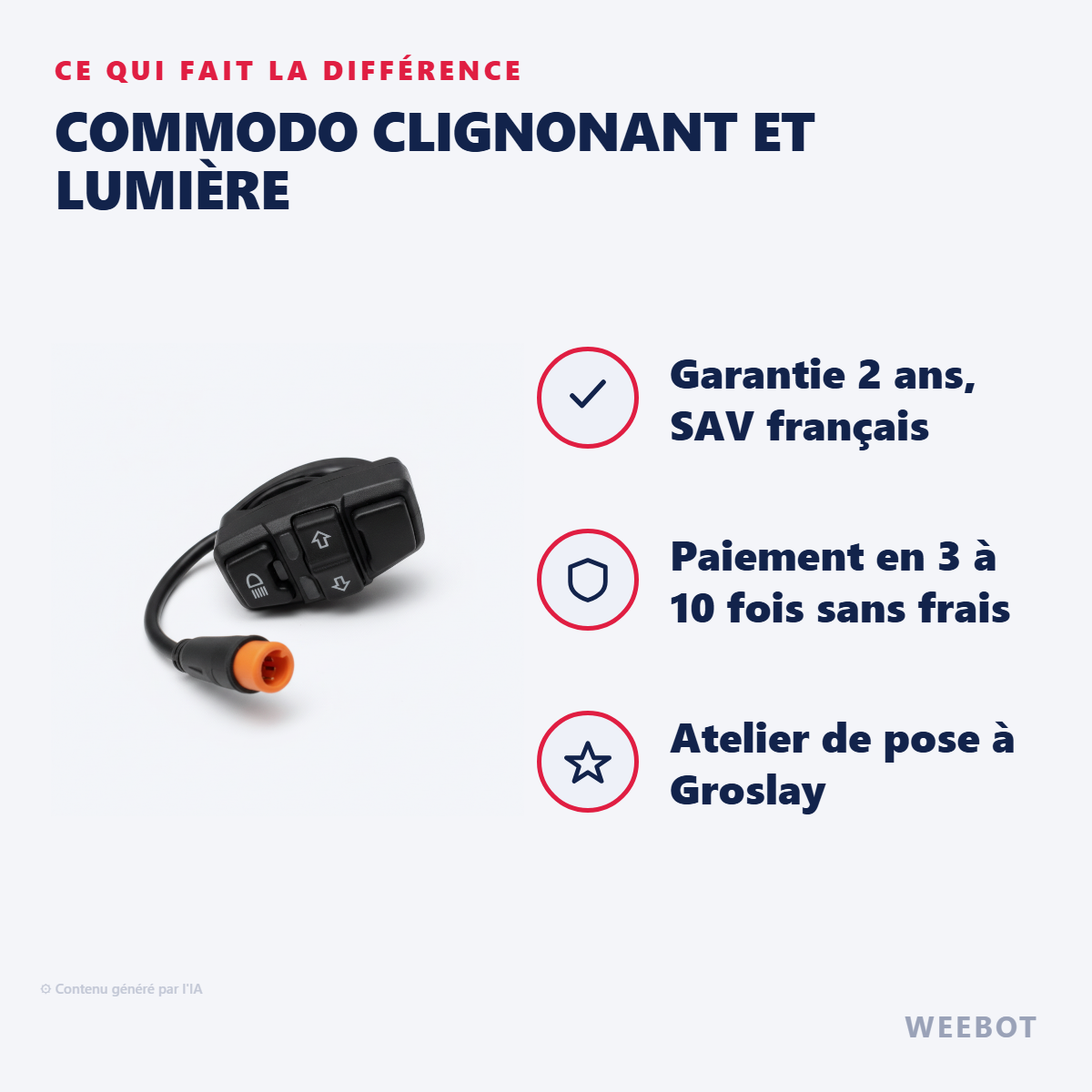 Commodo Clignonant et Lumière : les points forts
