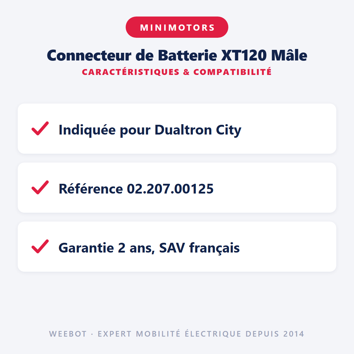 Connecteur de Batterie XT120 Mâle : caractéristiques et compatibilité