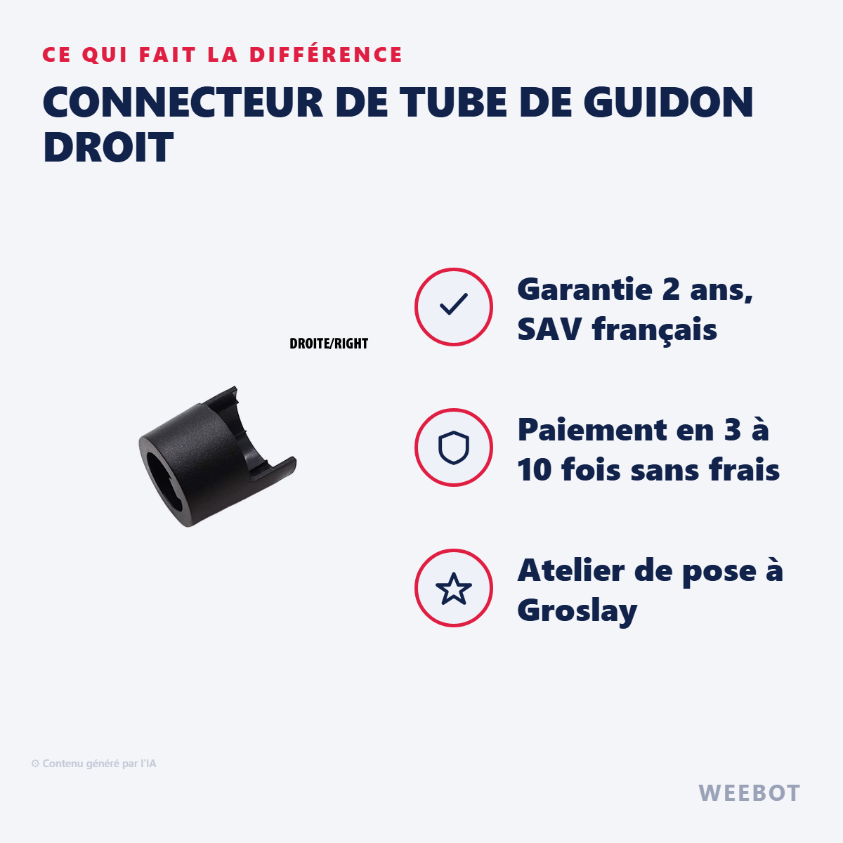 Connecteur de Tube de Guidon Droit : les points forts