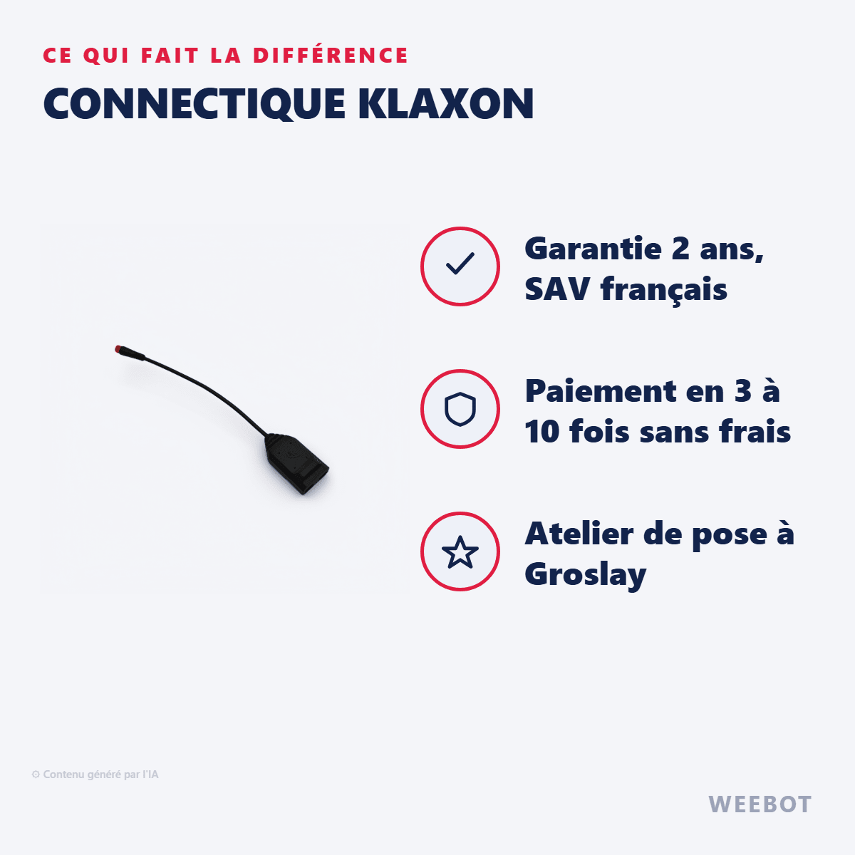 Connectique Klaxon pour Trottinette Électrique Nami Stellar - Weebot