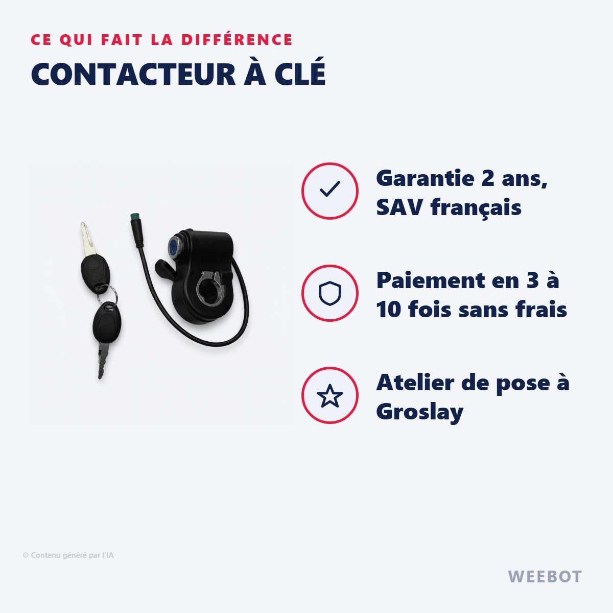 Contacteur à Clé pour Trottinette Électrique Anoki X - Weebot