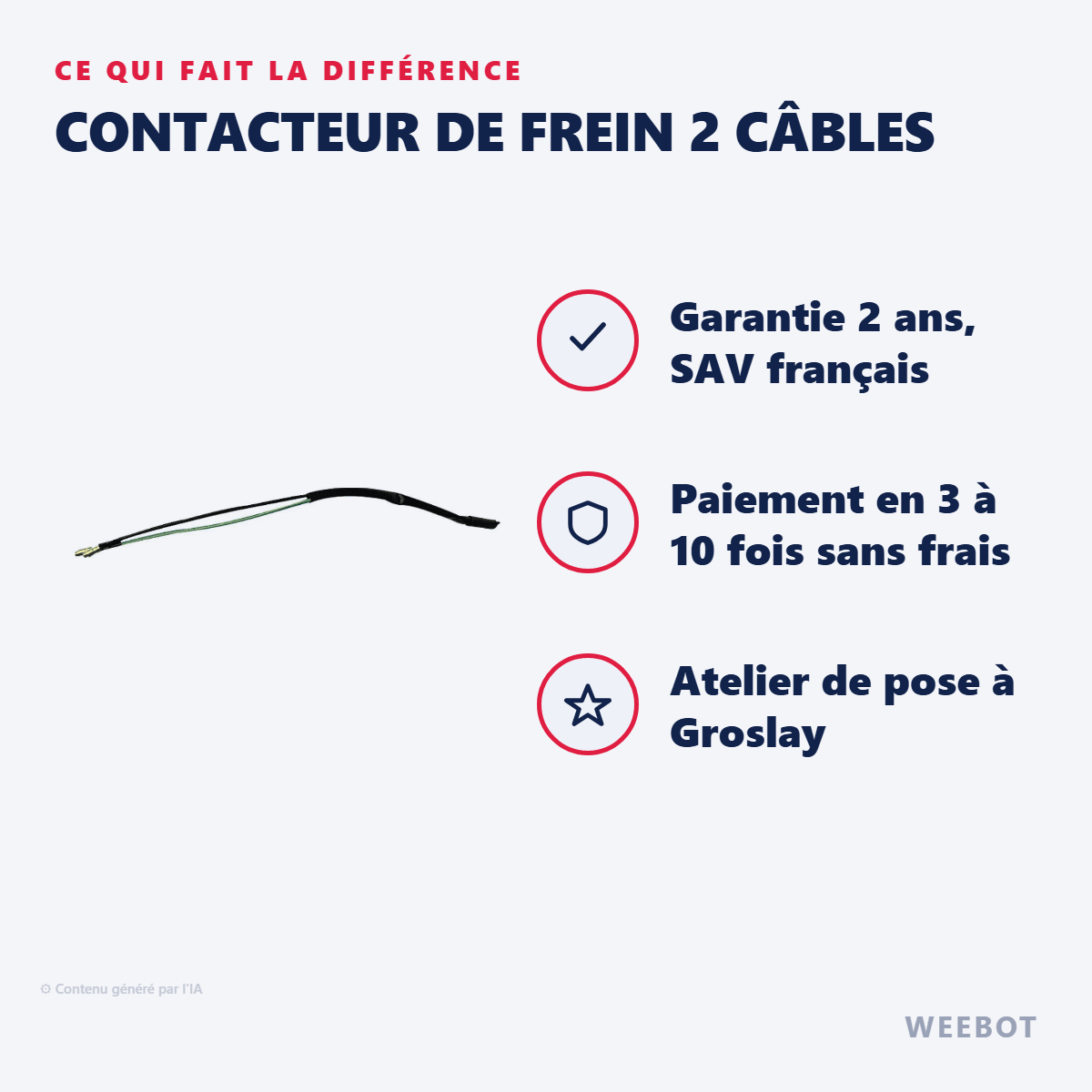Contacteur de Frein 2 Câbles pour Trottinette Électrique - Weebot