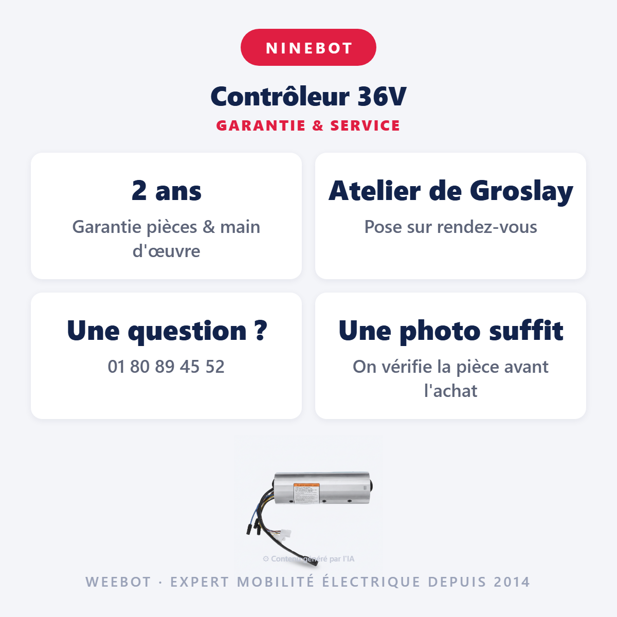 Contrôleur 36V : garantie 2 ans et service après-vente