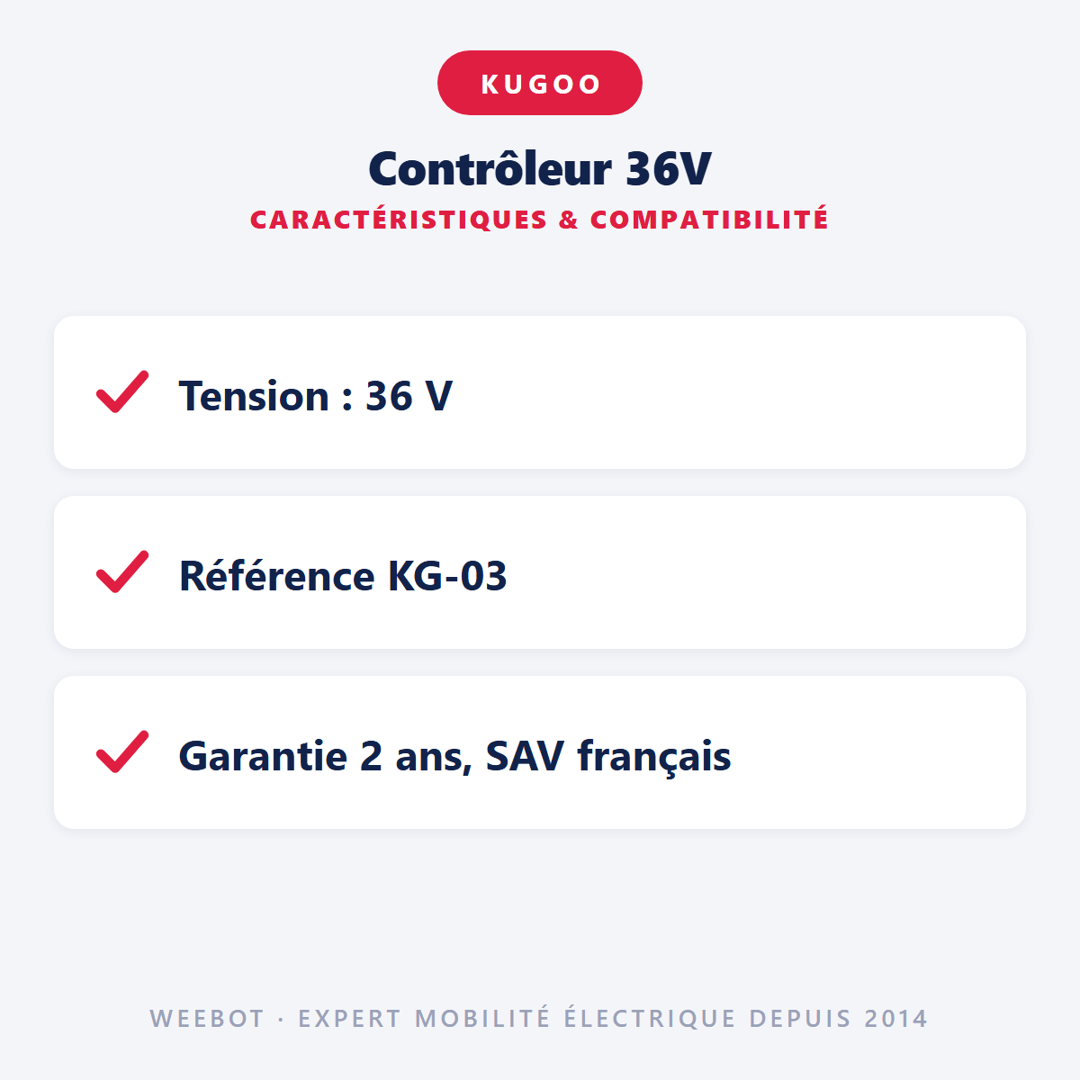 Contrôleur 36V pour Trottinette Électrique Kugoo S1, S2, S3 & S3 Pro - Weebot