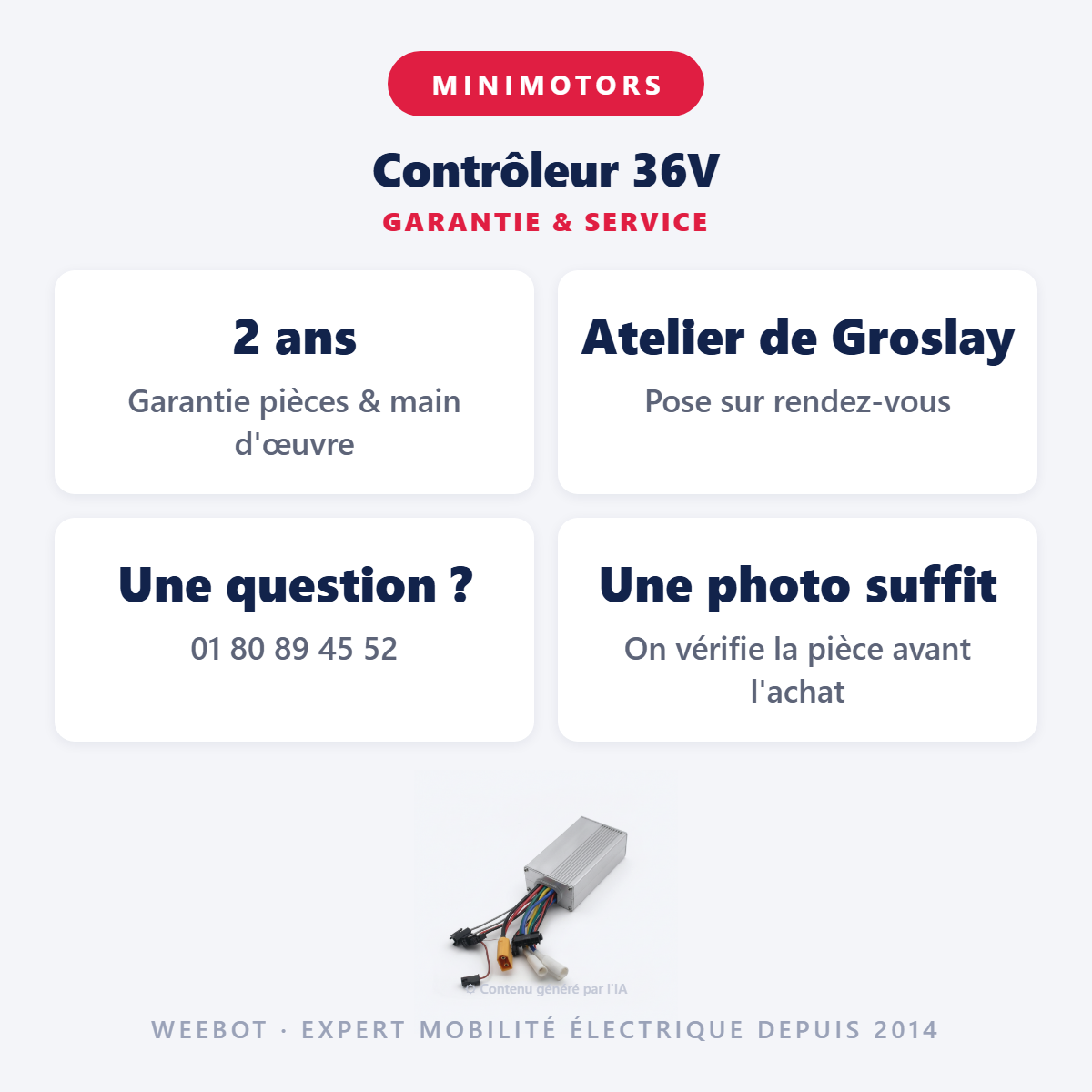 Contrôleur 36V : garantie 2 ans et service après-vente