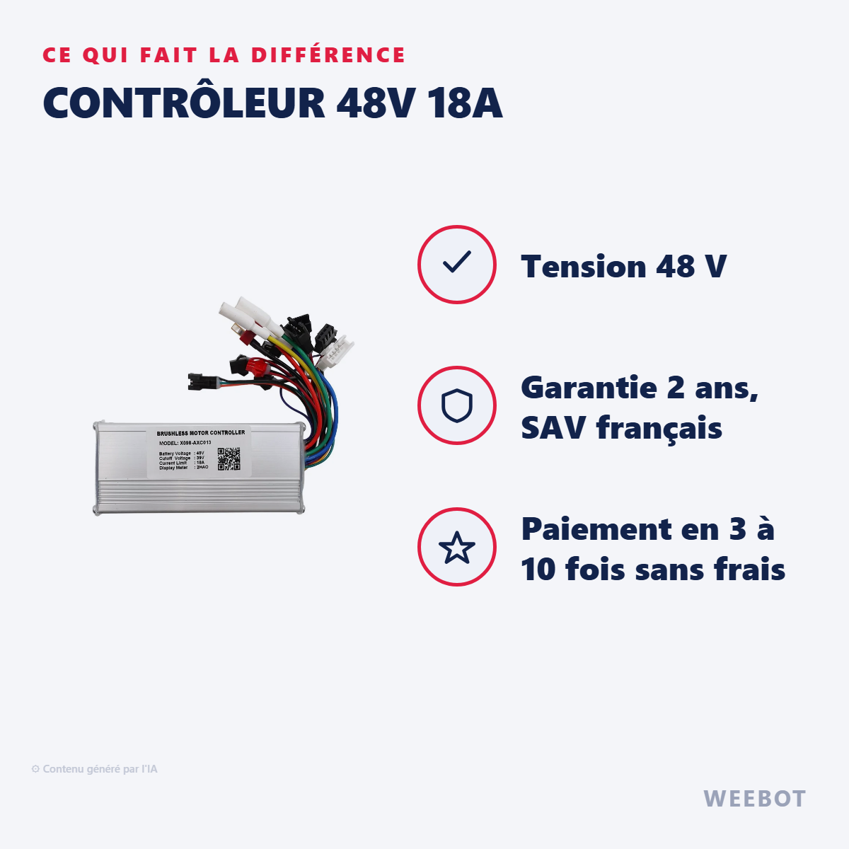 Contrôleur 48V 18A : les points forts