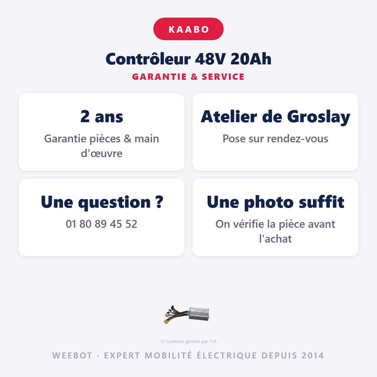 Contrôleur 48V 20Ah : garantie 2 ans et service après-vente