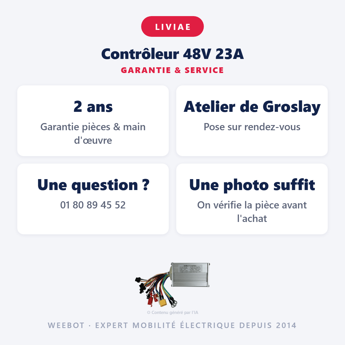 Contrôleur 48V 23A pour Trottinette Électrique Liviae - Weebot