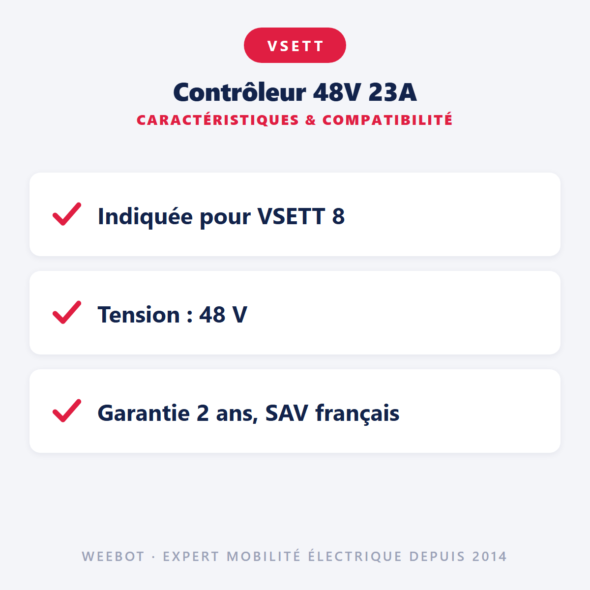 Contrôleur 48V 23A pour Trottinette Électrique Vsett 8 et Z8 Pro - Weebot