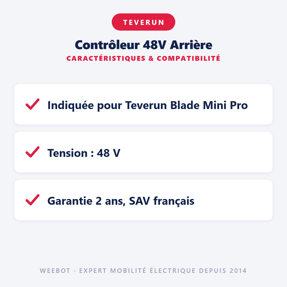 Contrôleur 48V Arrière pour Trottinette Electrique Teverun Blade Mini Pro - 2024 - Weebot