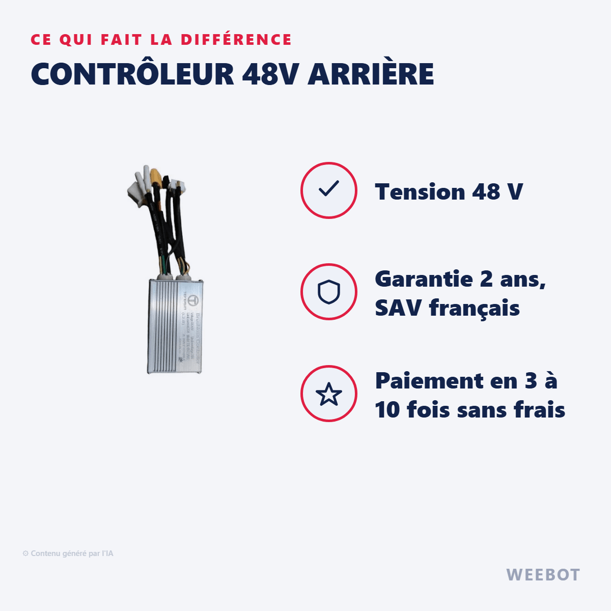 Contrôleur 48V Arrière pour Trottinette Electrique Teverun Blade Mini Pro - 2024 - Weebot