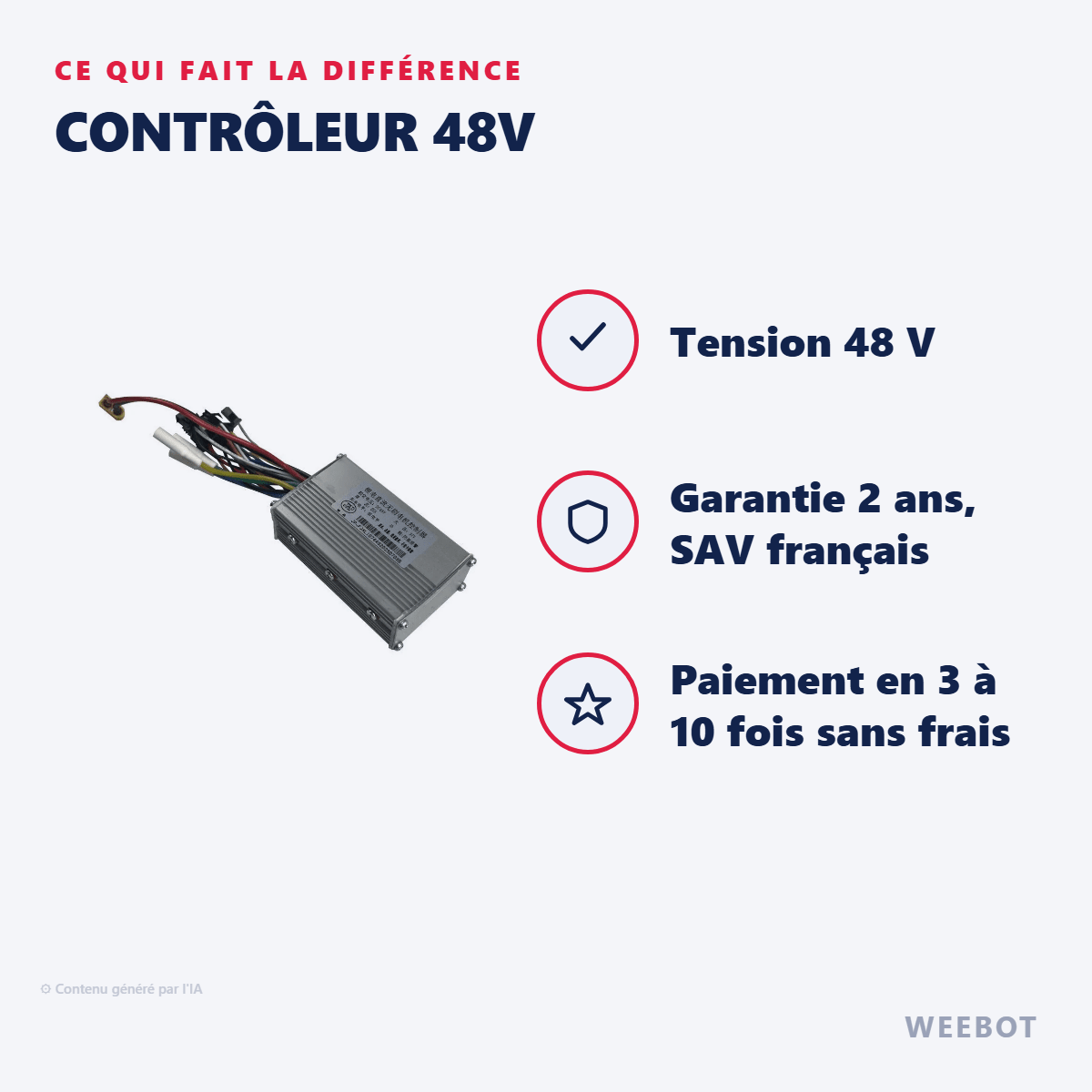 Contrôleur 48V pour Trottinette Électrique J&P - Weebot