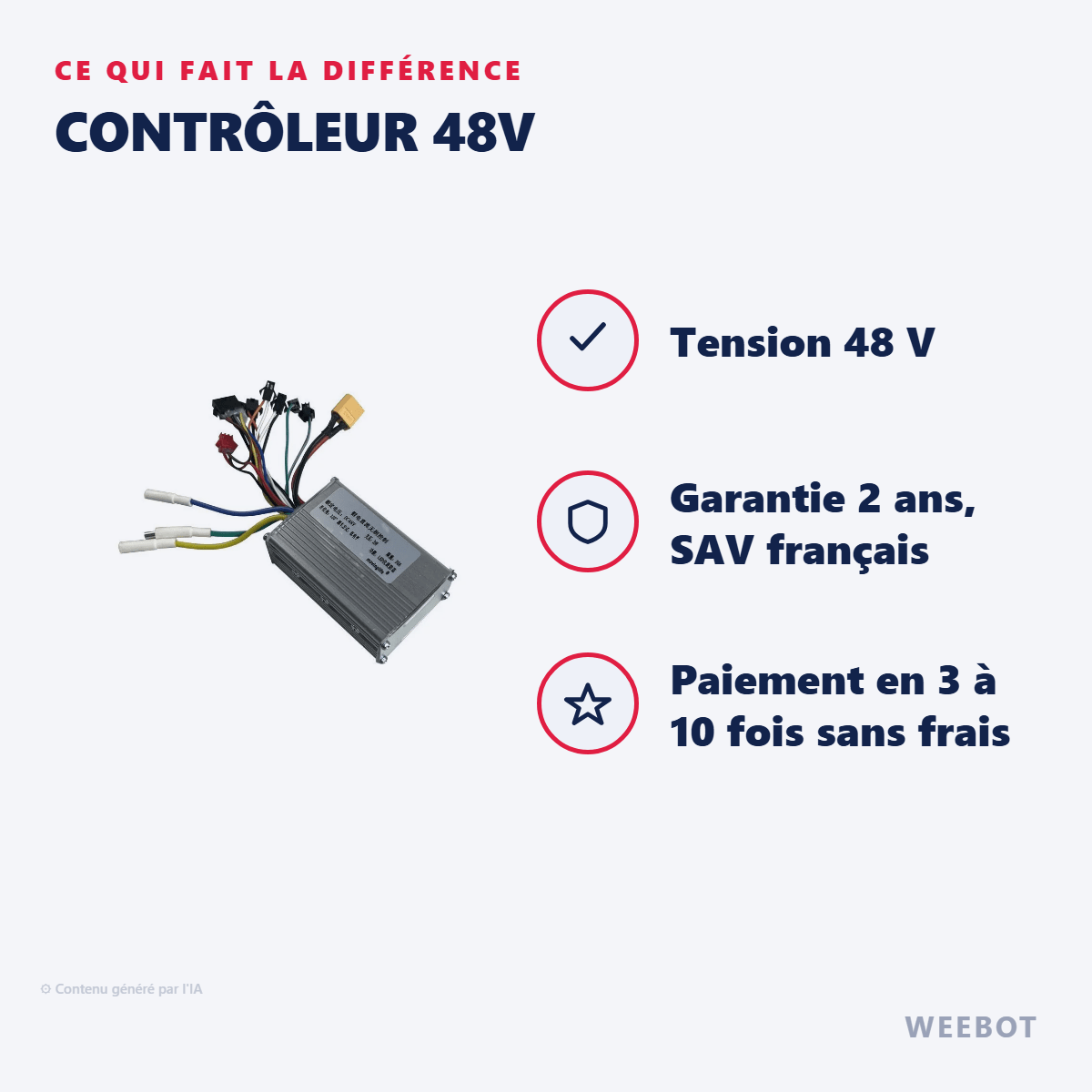 Contrôleur 48V pour Trottinette Électrique JH-01 - Weebot