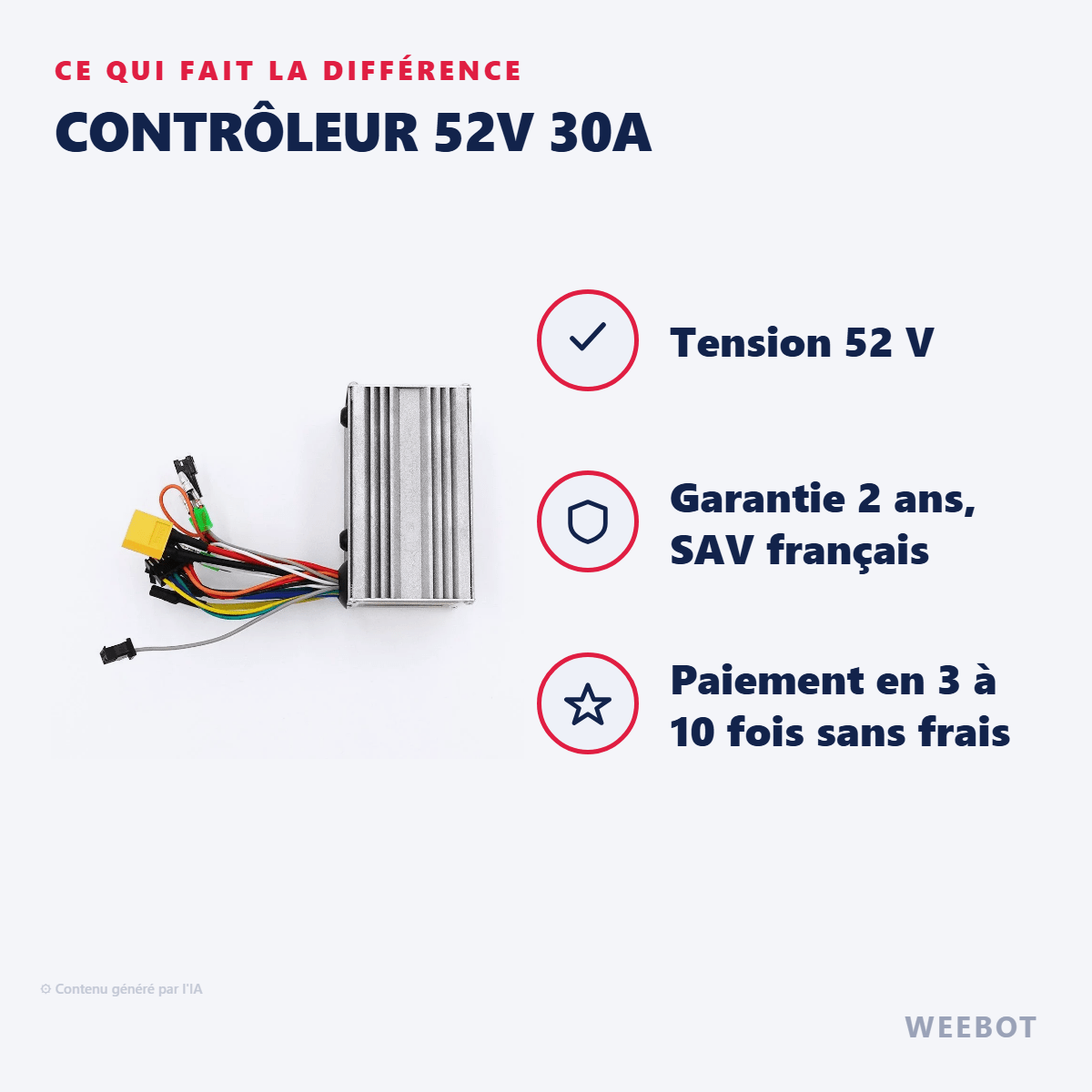 Contrôleur 52V 30A pour Trottinette Électrique Futecher Gun Pro - Weebot