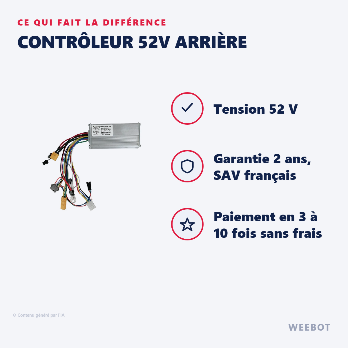 Contrôleur 52V Arrière : les points forts