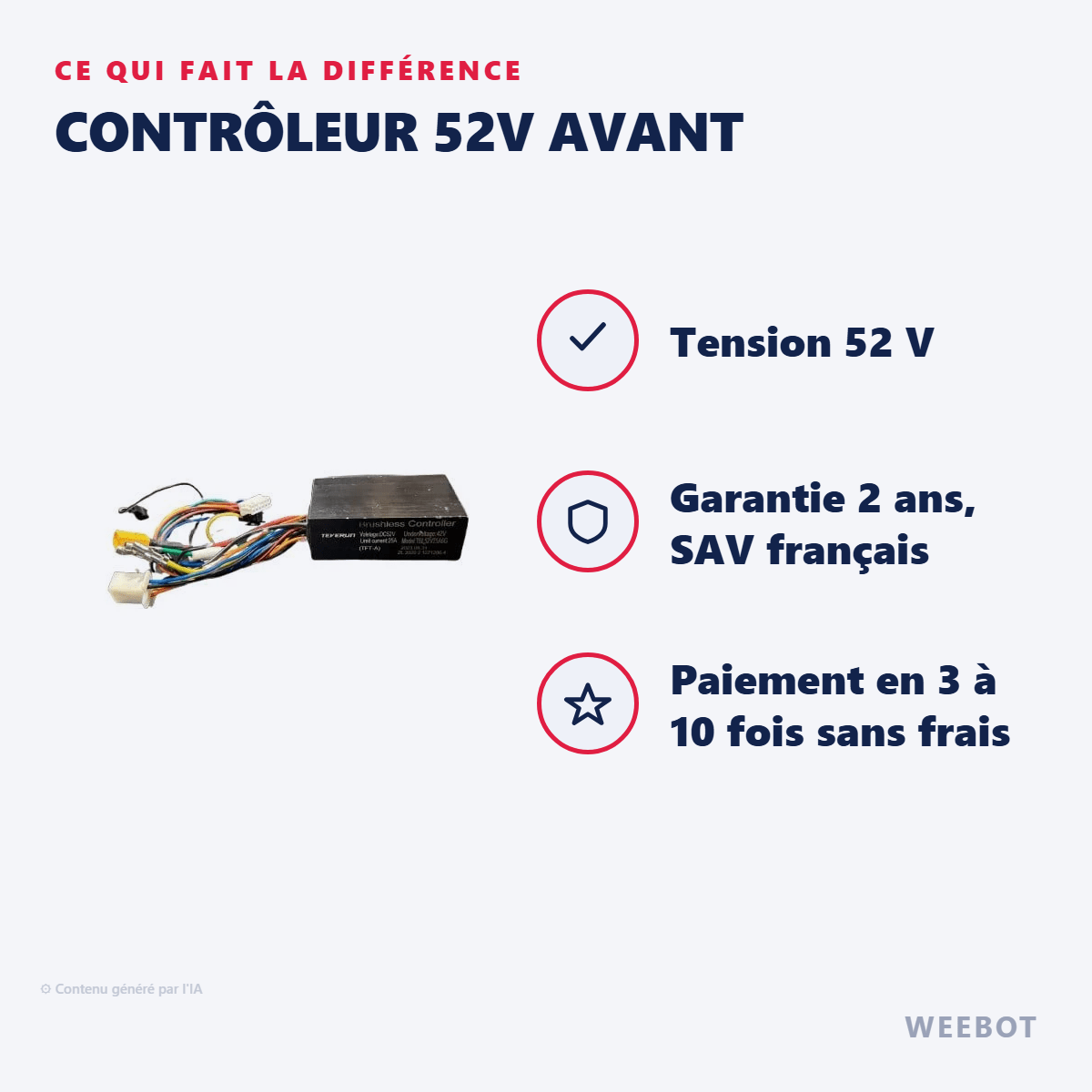 Contrôleur 52V Avant pour Trottinette Electrique Teverun Fighter Mini - App Version - Weebot