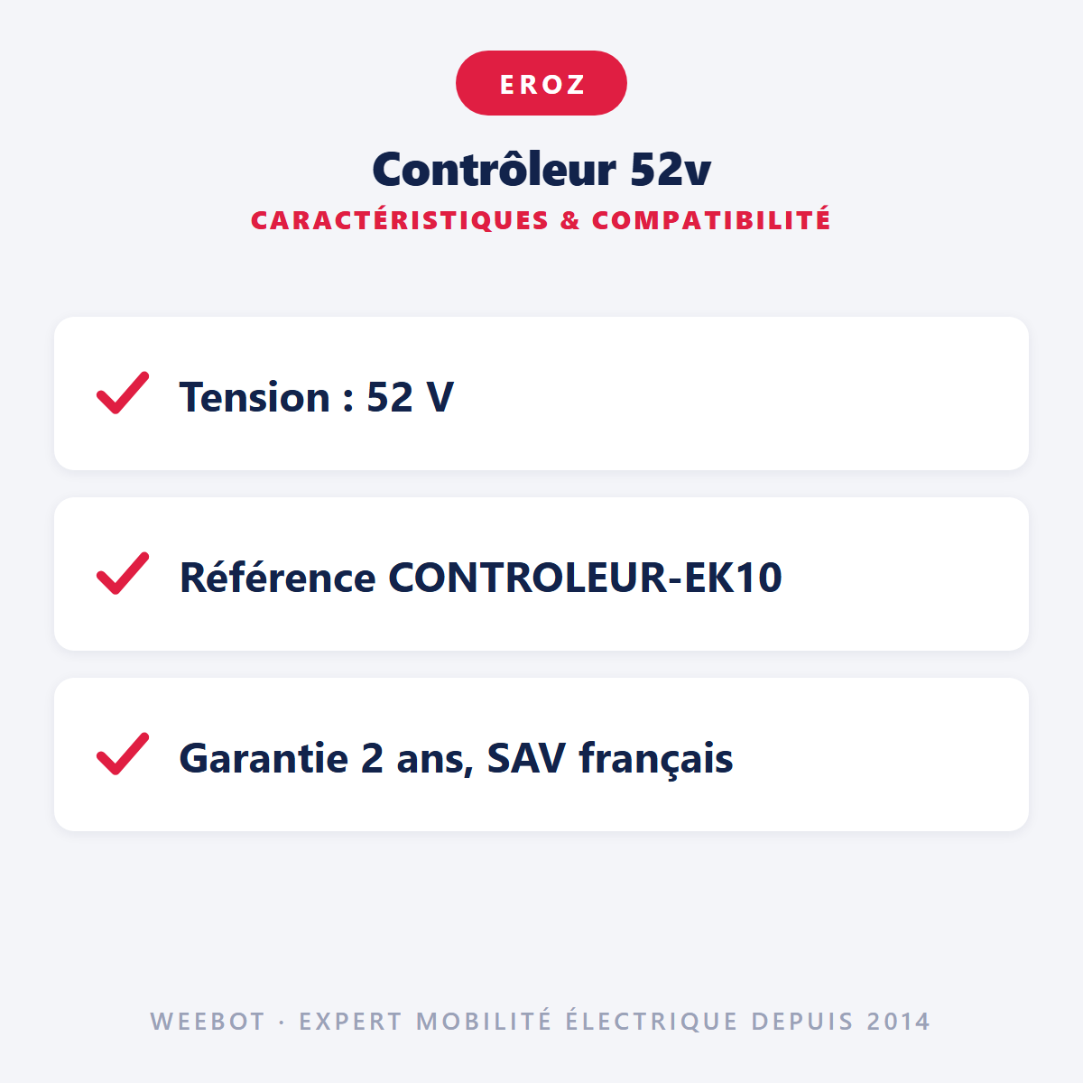Contrôleur 52v : caractéristiques et compatibilité