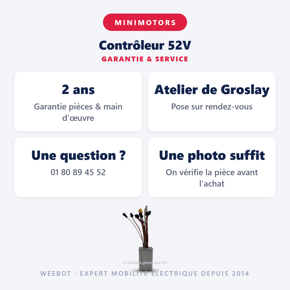 Contrôleur 52V : garantie 2 ans et service après-vente