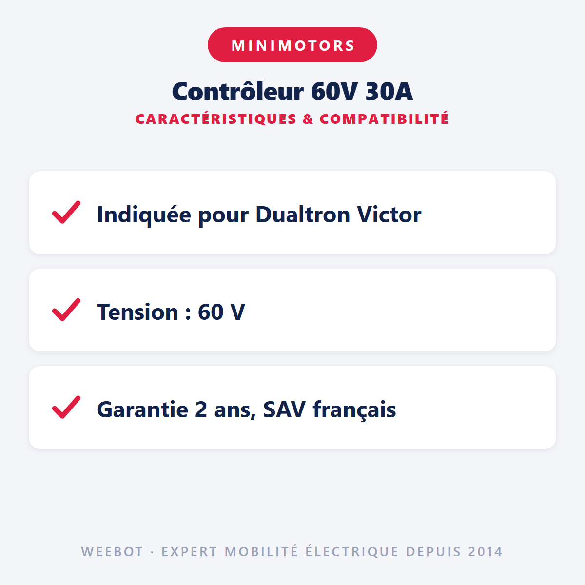 Contrôleur 60V 30A pour Trottinette Électrique Dualtron Victor - Weebot