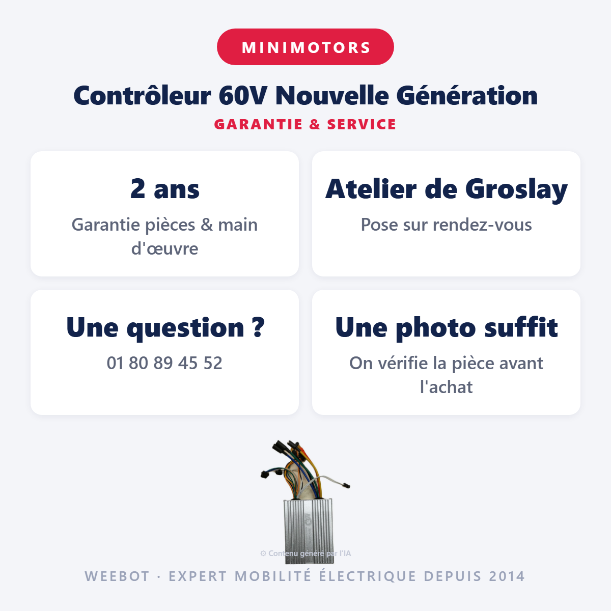 Contrôleur 60V Nouvelle Génération : garantie 2 ans et service après-vente