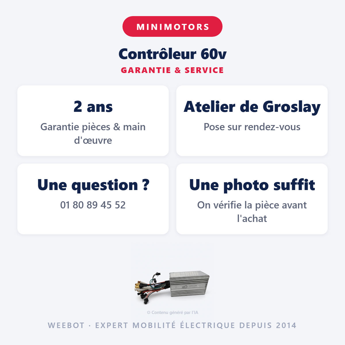 Contrôleur 60v : garantie 2 ans et service après-vente
