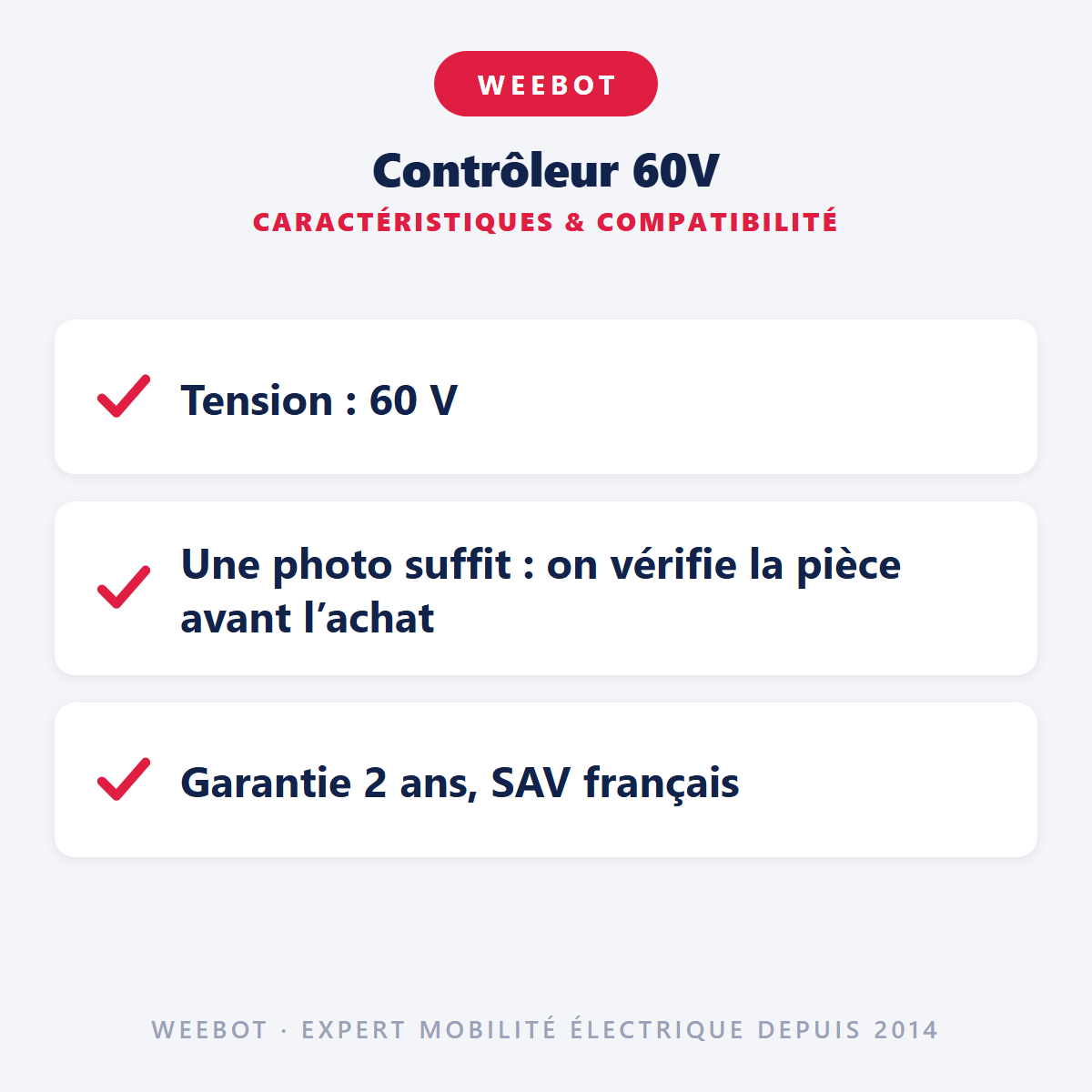 Contrôleur 60V pour Trottinette Électrique J&P - Weebot
