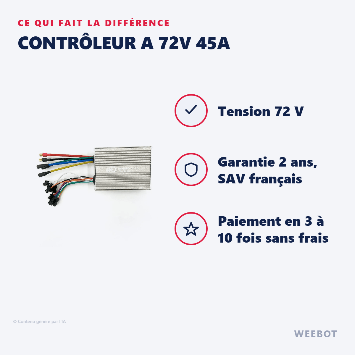 Contrôleur A 72V 45A pour Trottinette Électrique Dualtron Thunder 2 - Weebot