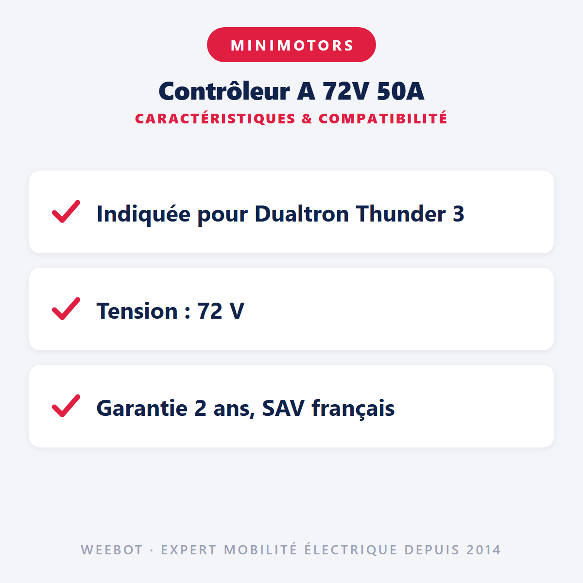 Contrôleur A 72V 50A pour Trottinette Électrique Dualtron Thunder 3 - Weebot