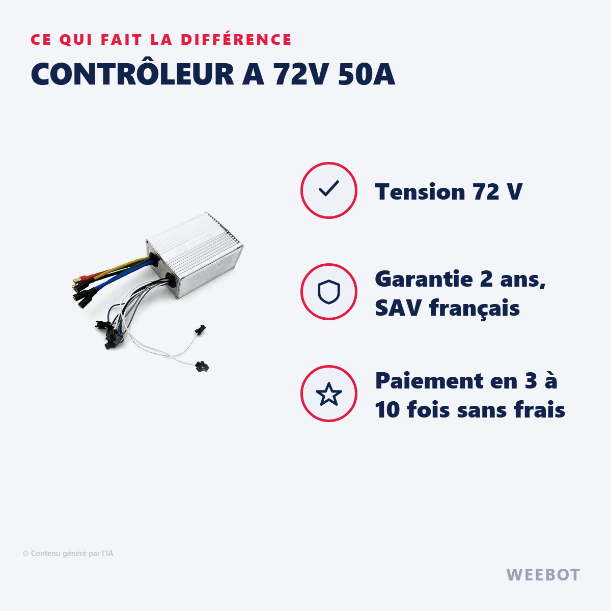 Contrôleur A 72V 50A pour Trottinette Électrique Dualtron Thunder 3 - Weebot