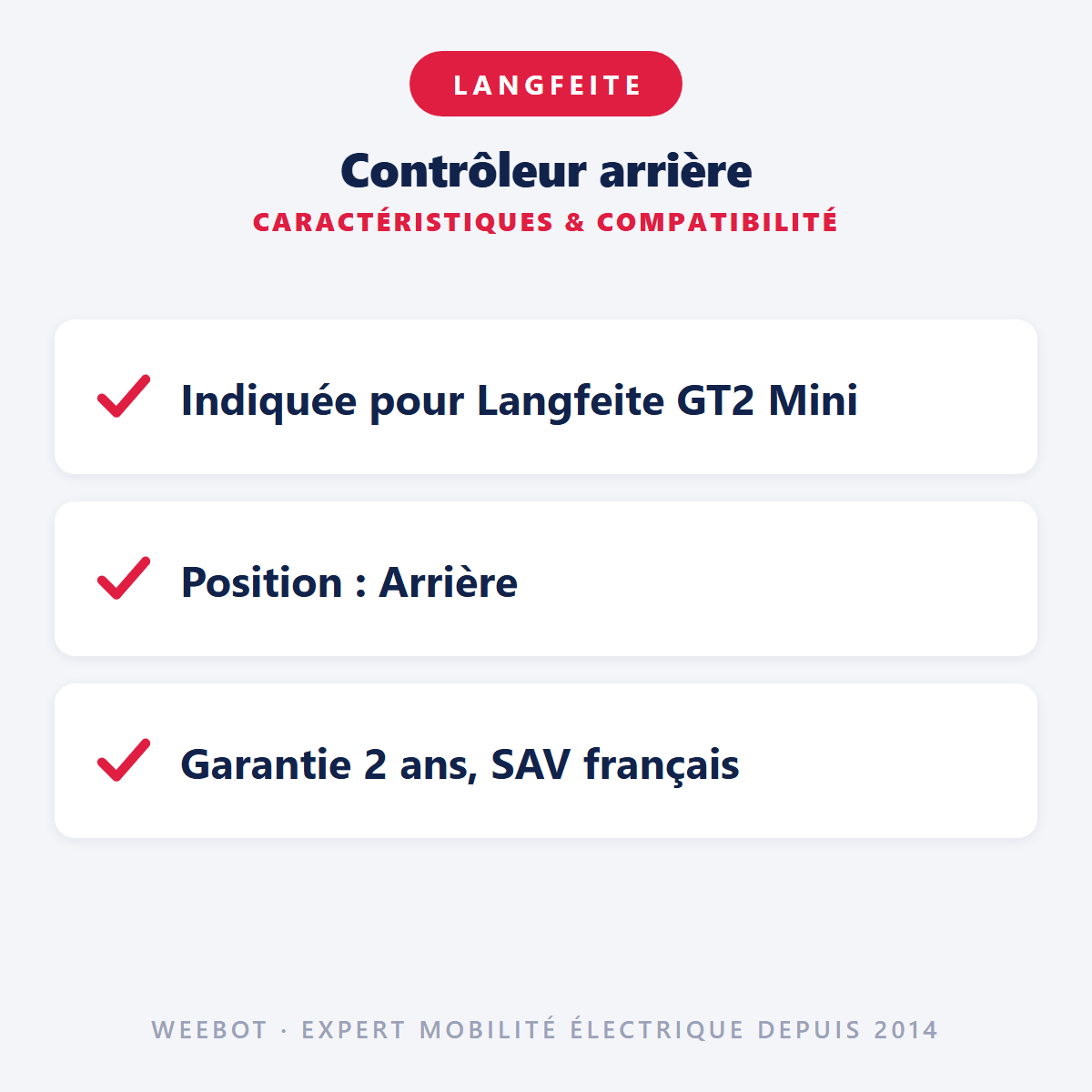 Contrôleur arrière pour Trottinette Électrique Langfeite Gt2 Mini - Weebot
