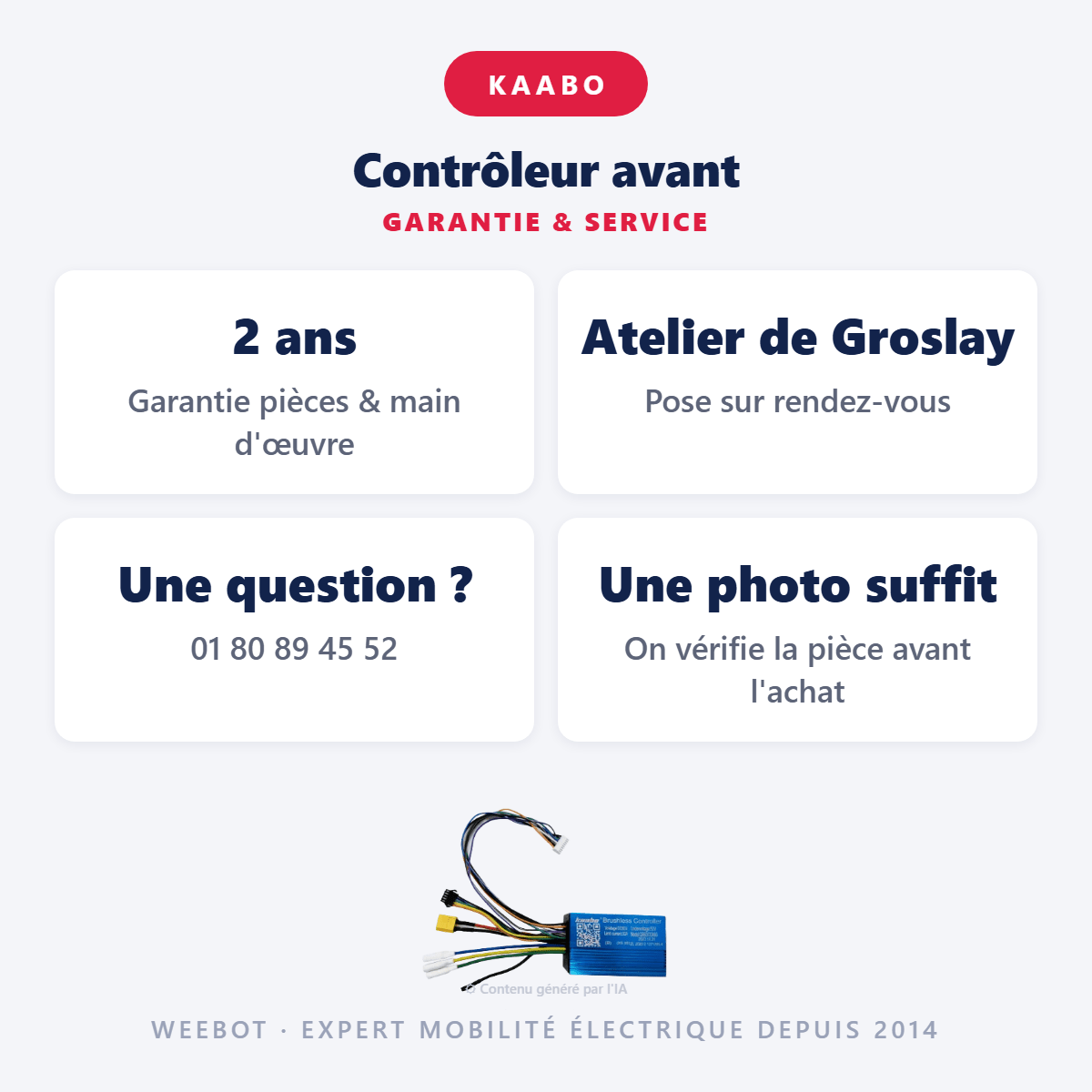 Contrôleur avant pour Trottinette Électrique Kaabo Wolf Warrior X - Weebot
