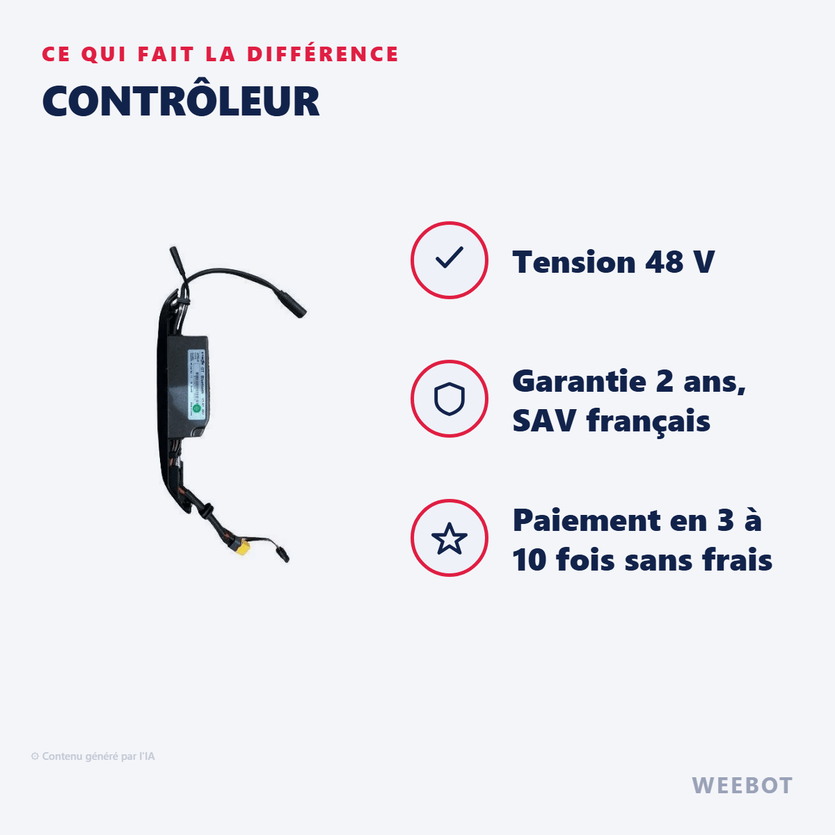 Contrôleur (Avec Dissipateur Thermique ) pour Trottinette Electrique E-Twow GT SE 48V - Weebot